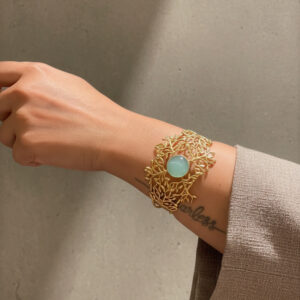 Verdant Branch Filigree Cuff in Gold Plated Silver