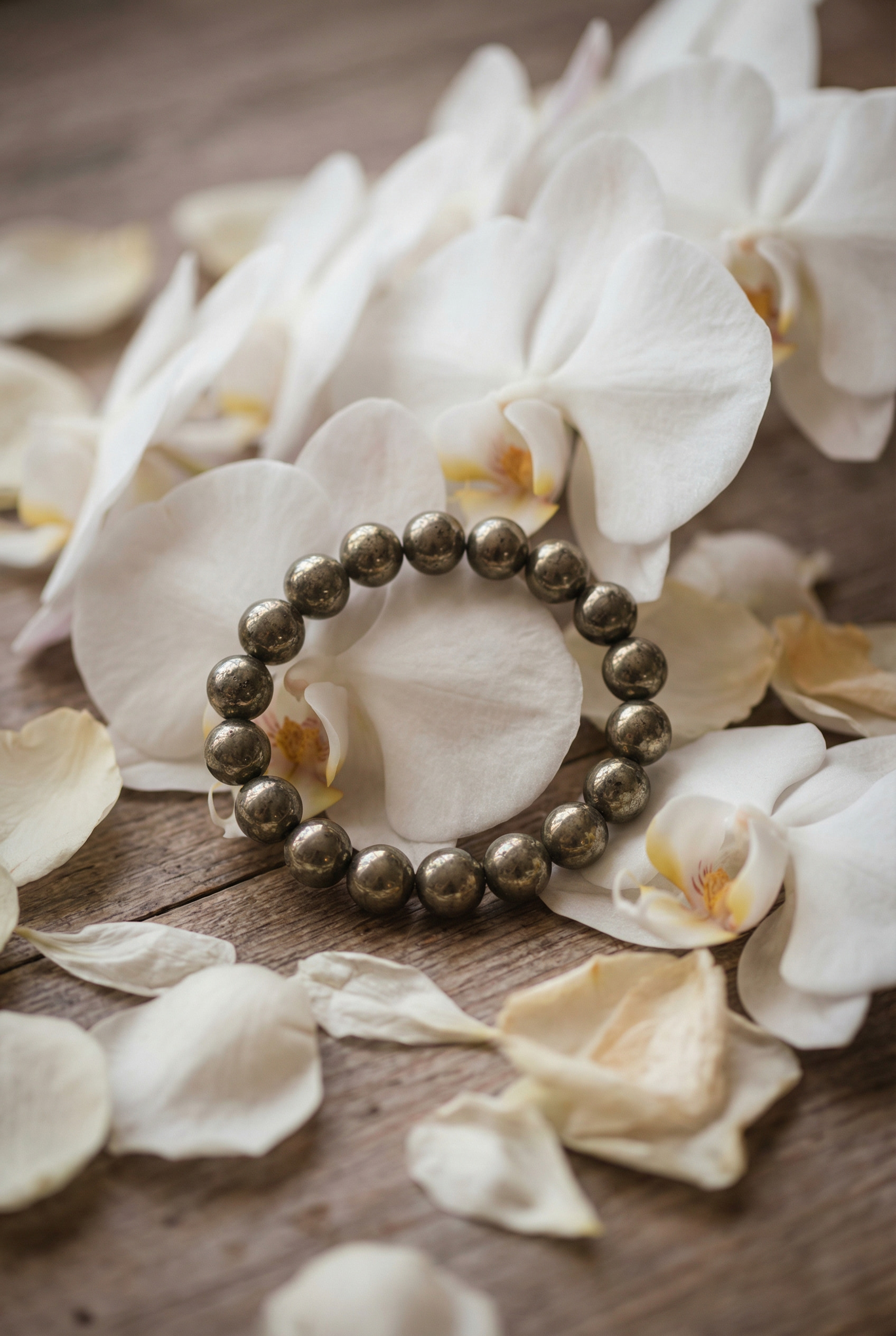 Handcrafted Natural Pyrite Beaded Bracelet – The Stone of Wealth & Protection - Image 5