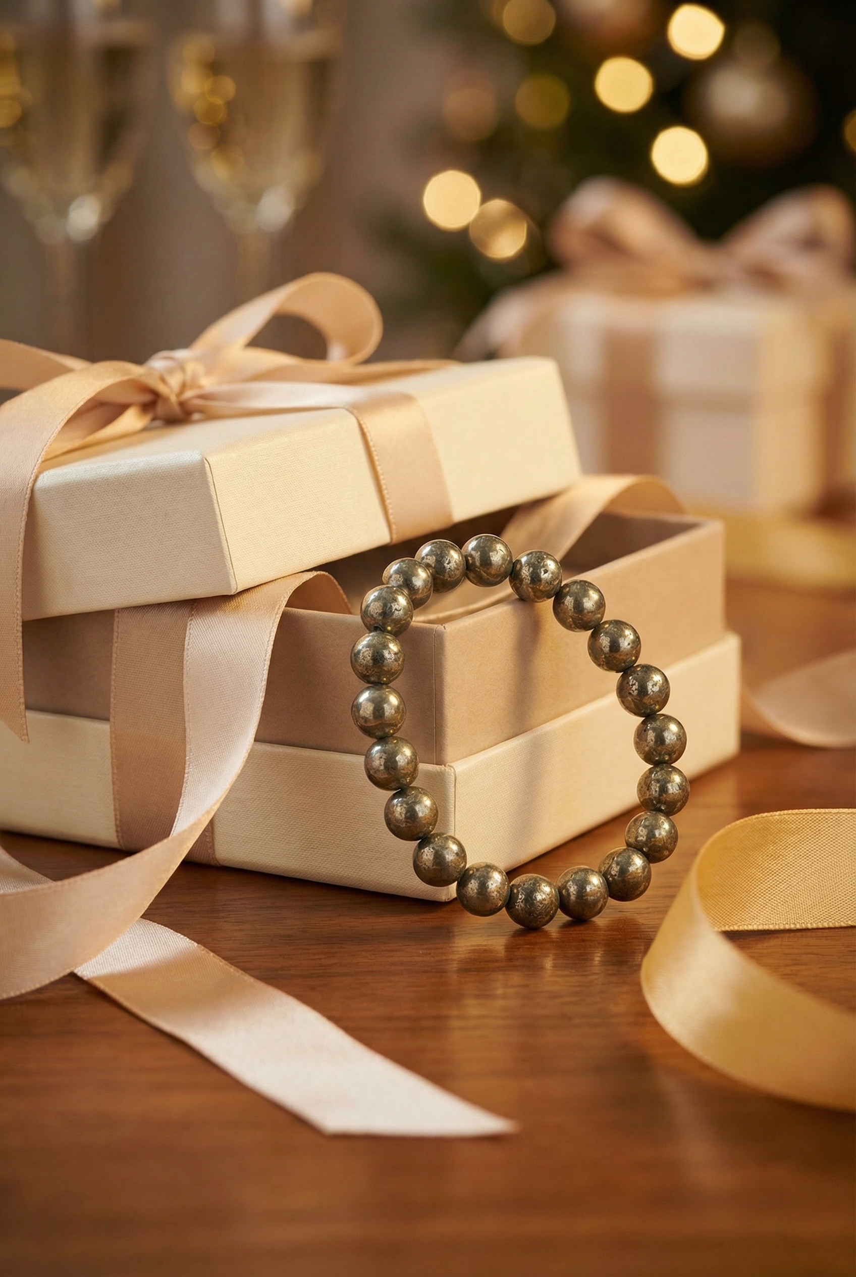 Handcrafted Natural Pyrite Beaded Bracelet – The Stone of Wealth & Protection - Image 6