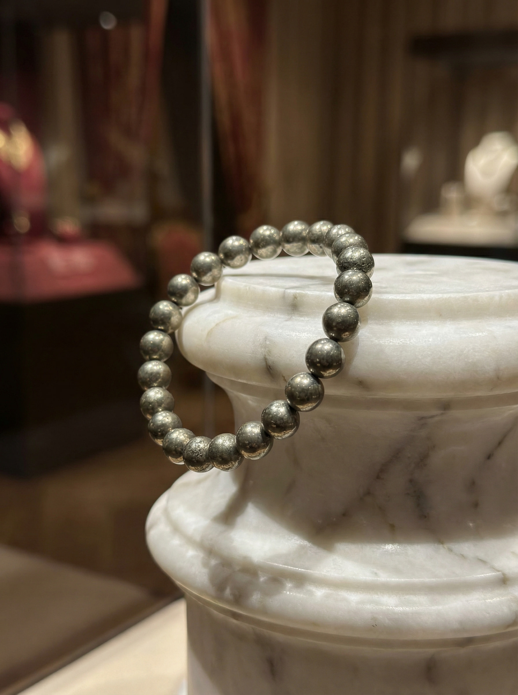 Handcrafted Natural Pyrite Beaded Bracelet – The Stone of Wealth & Protection - Image 4