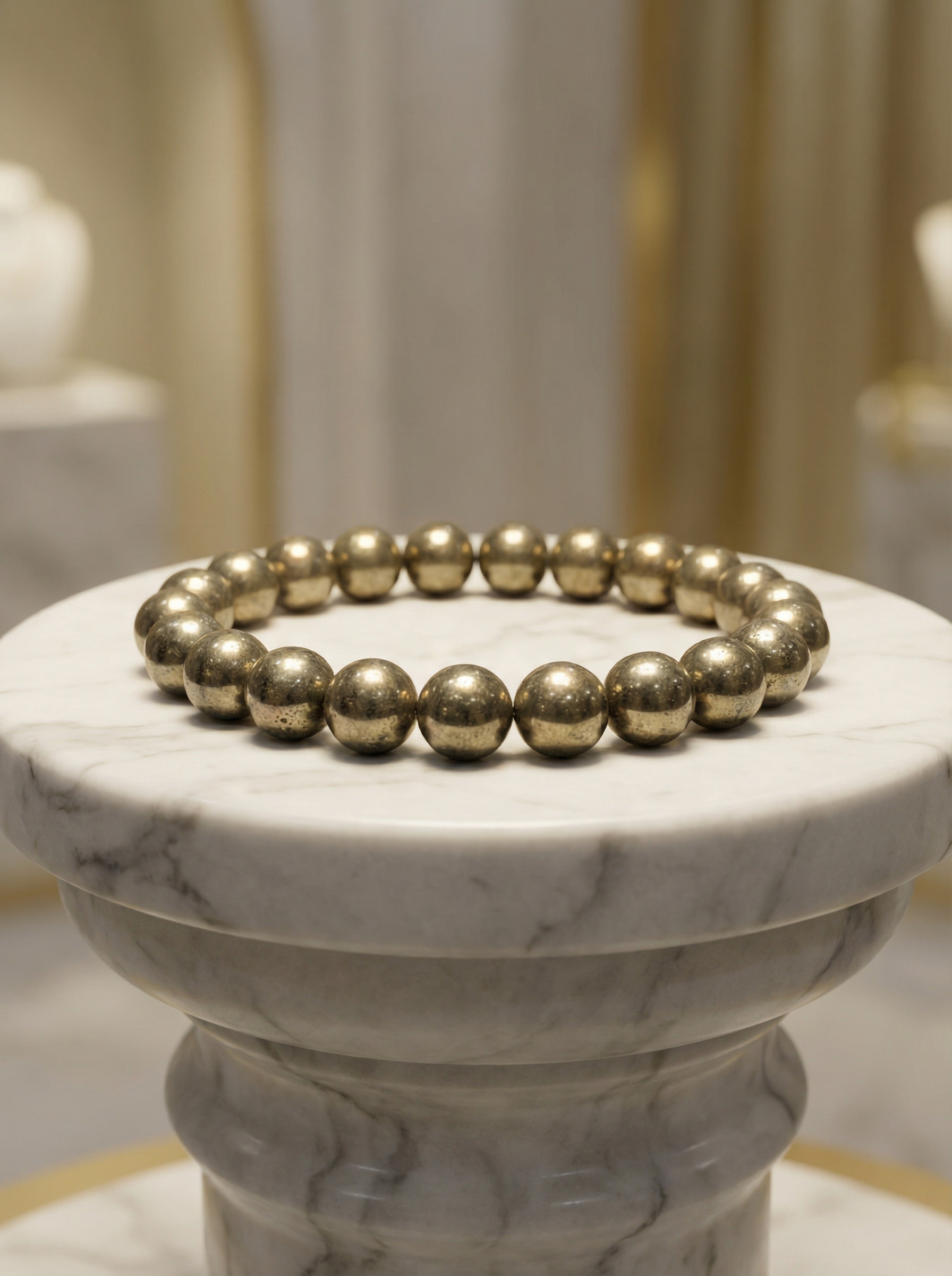 Handcrafted Natural Pyrite Beaded Bracelet – The Stone of Wealth & Protection - Image 3