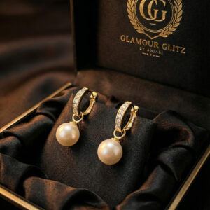 Luminous Grace: Handcrafted Pearl Drop Huggie Hoops