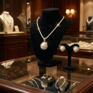 Luminous Grandeur: Handcrafted South Sea Pearl & Diamond Tennis Statement Set
