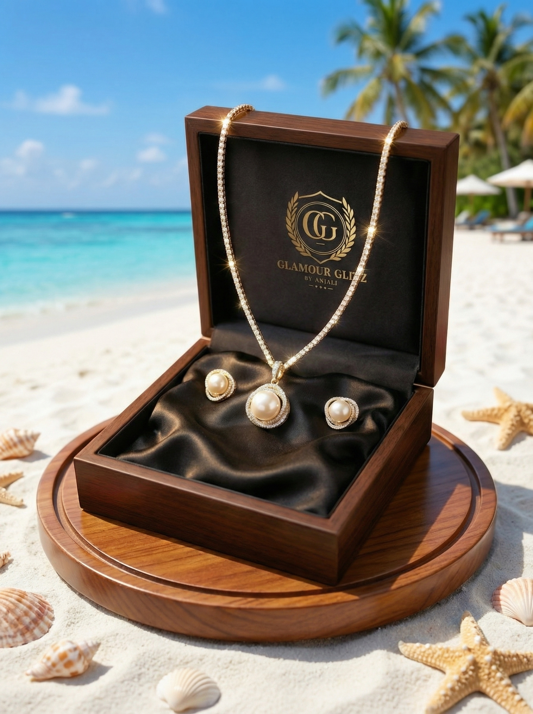 Luminous Grandeur: Handcrafted South Sea Pearl & Diamond Tennis Statement Set - Image 2