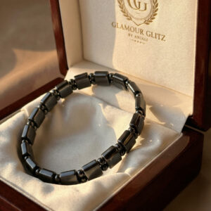 Handcrafted Midnight Hematite Geometric Bead Bracelet – Unisex Luxe Series