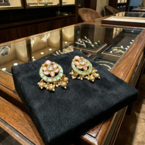 Pastel Lotus Chandbalis | Handcrafted Meenakari & Kundan Studs