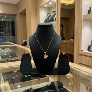 Handcrafted "Eternal Bloom" Botanical Jewelry Set – 18K Gold Plated Spinner Necklace & Studs