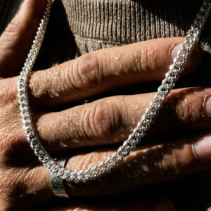 Handcrafted Solid Silver Franco Chain – Premium 4-Sided Weave
