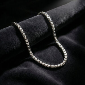 Handcrafted Solid Sterling Silver Box Chain – Geometric Precision