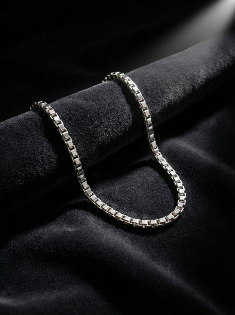 Handcrafted Solid Sterling Silver Box Chain – Geometric Precision