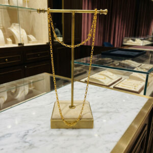 18K Gold Plated 925 Sterling Silver Rectangular Box Link Chain