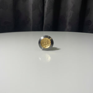 The "Eclipse" Handcrafted Statement Ring – Mixed Metal Hammered Disc Band