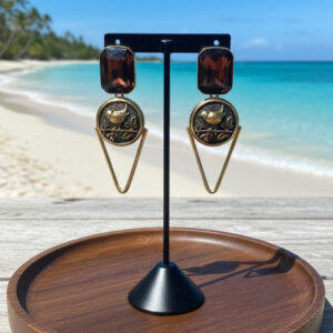 Antique Gold Bird & Topaz Crystal Drops | Handcrafted Nature-Inspired Statement Earrings