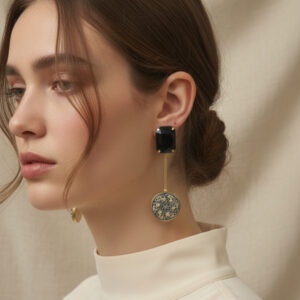 Handcrafted Midnight Noir Filigree Drop Earrings | Art Deco Inspired Statement Jewelry