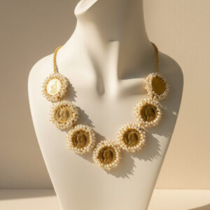 "The Sovereign Heritage" Handcrafted Coin & Seed Pearl Statement Necklace