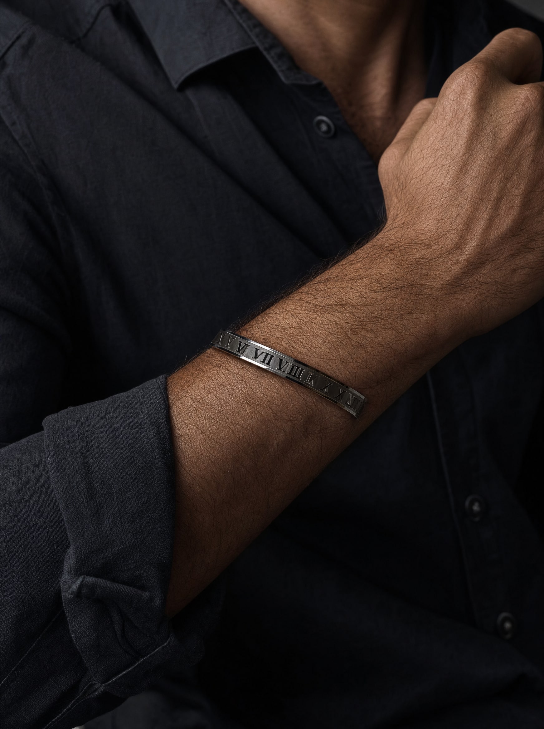The Roman Numeral Steel Cuff