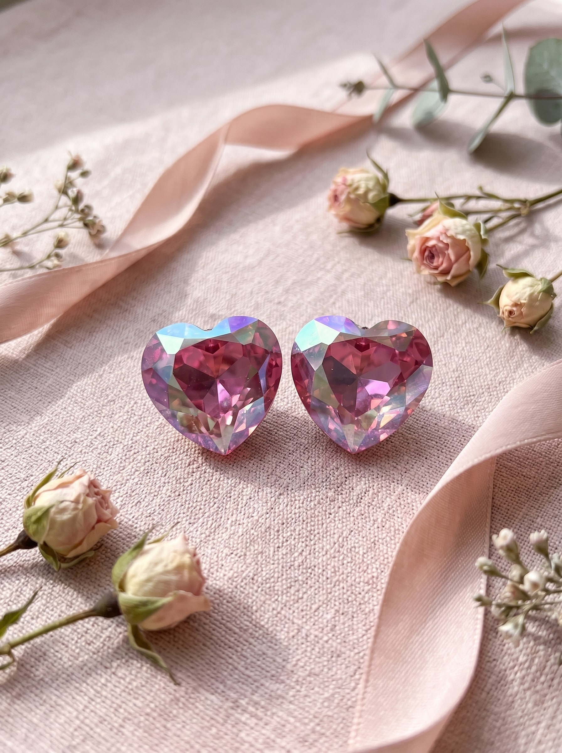 The Rose Heart Studs