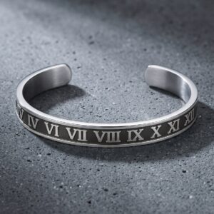 The Roman Numeral Steel Cuff