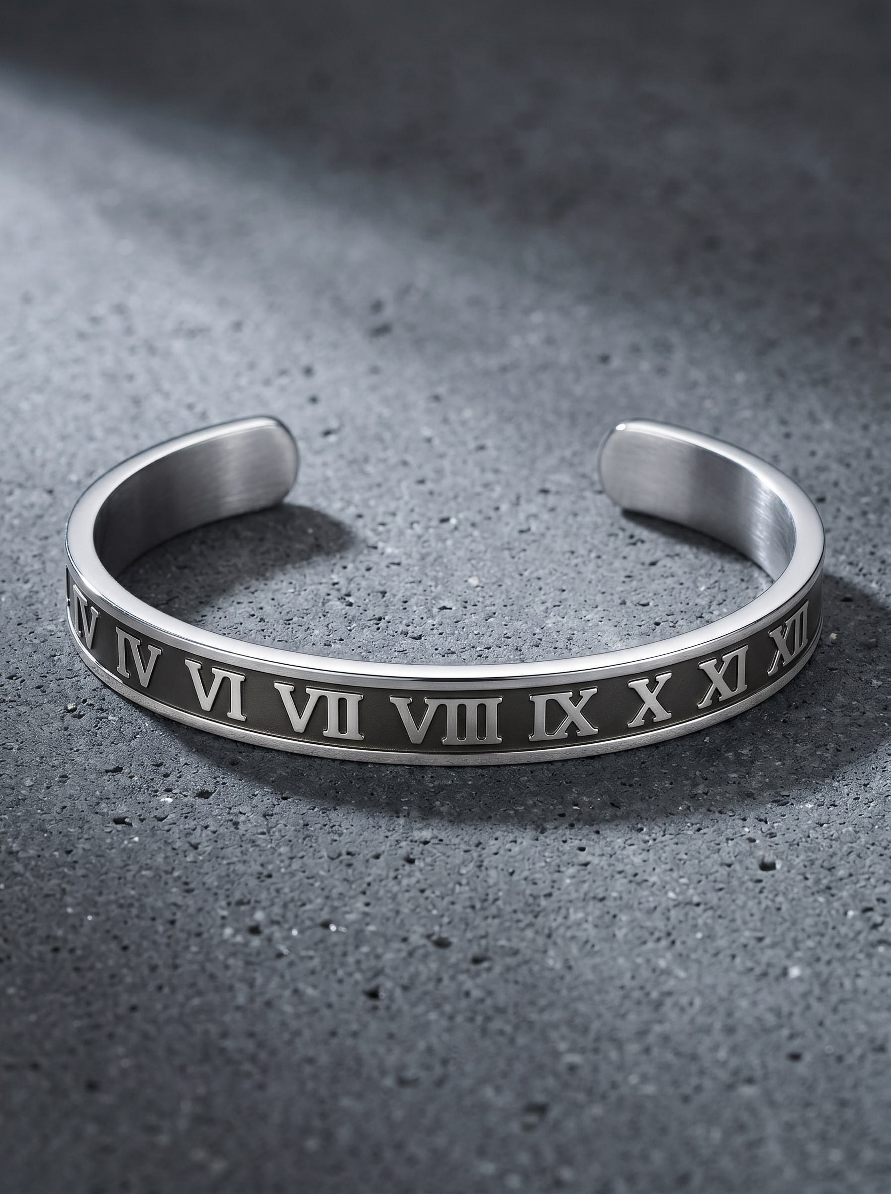 The Roman Numeral Steel Cuff