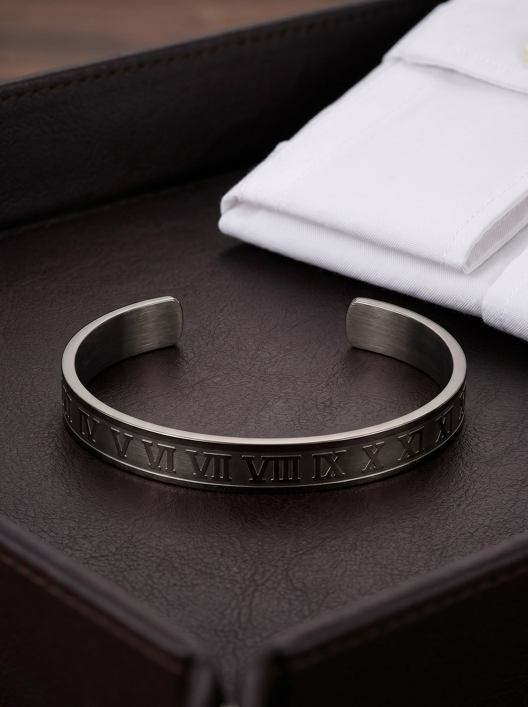 The Roman Numeral Steel Cuff