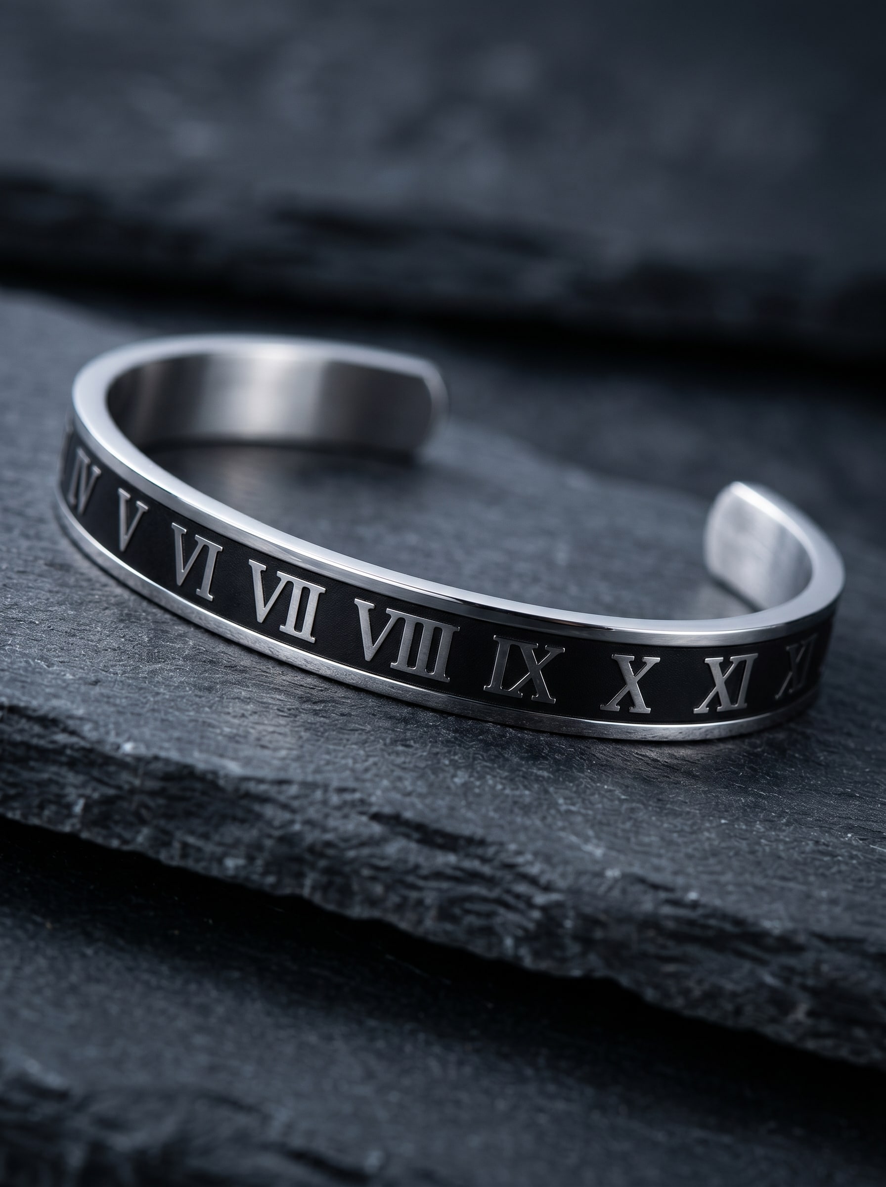 The Roman Numeral Steel Cuff