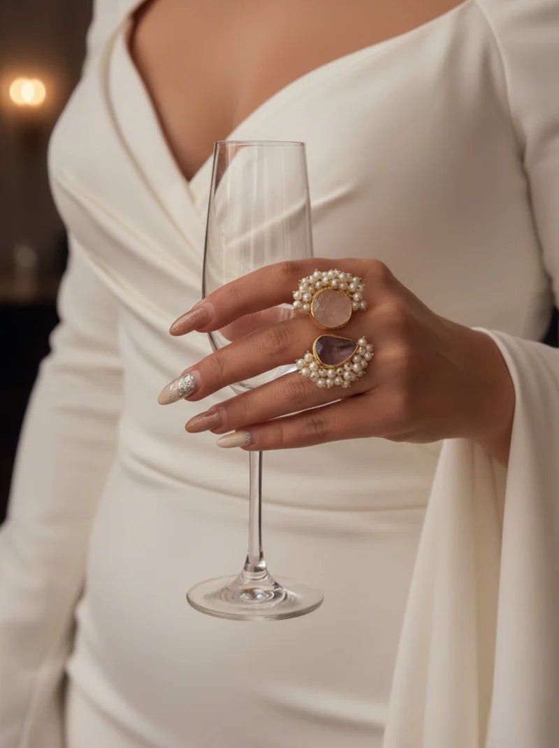 A Glamour Glitz piece, worn