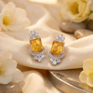 The Golden Citrine Studs