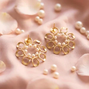 The Pearl Ring-Cluster Studs